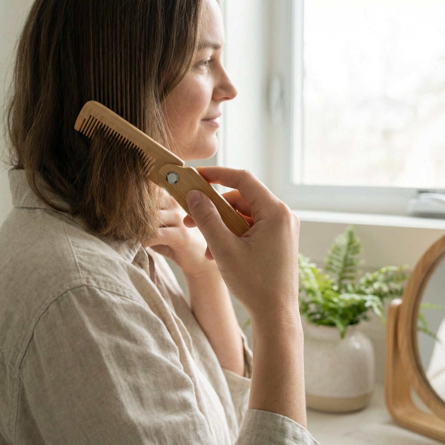 Foldable Bamboo Hair Comb