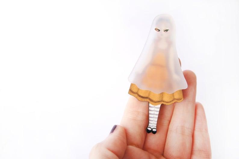 Ghost Girl Brooch by Laliblue