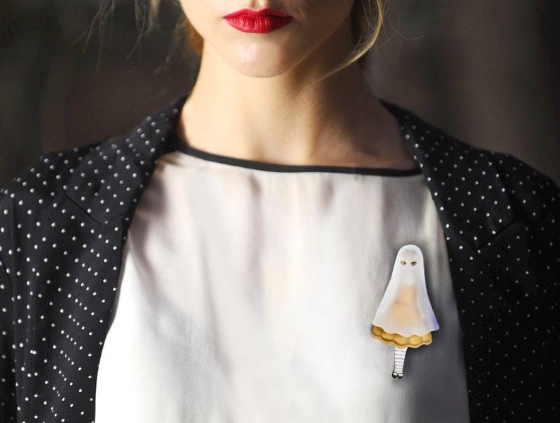 Ghost Girl Brooch by Laliblue