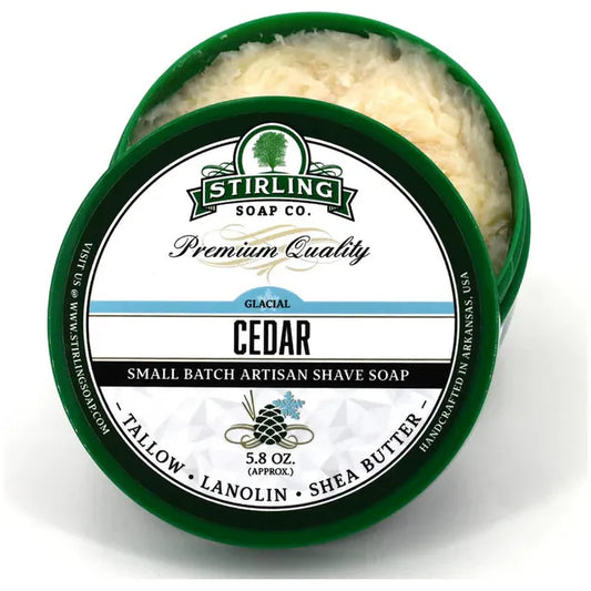 Stirling Soap Co. Cedar Glacial Shaving Collection
