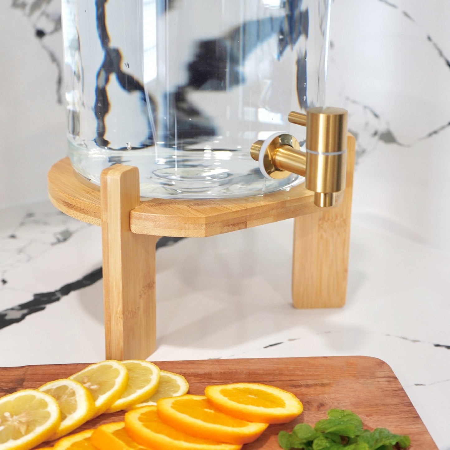 Glass Drink Dispenser with Stand