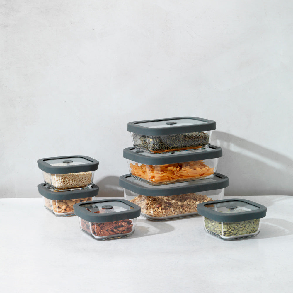 Square Glass Food Storage Containers (Set of 4) - Osadia Concept Store