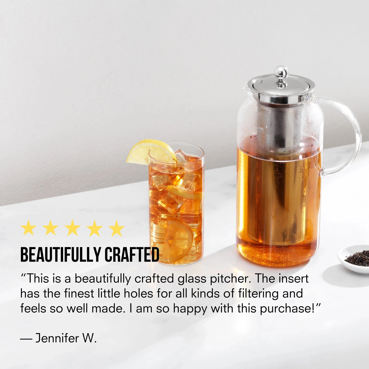 Tea & Water Glass Pitcher with Infuser - Osadia Concept Store
