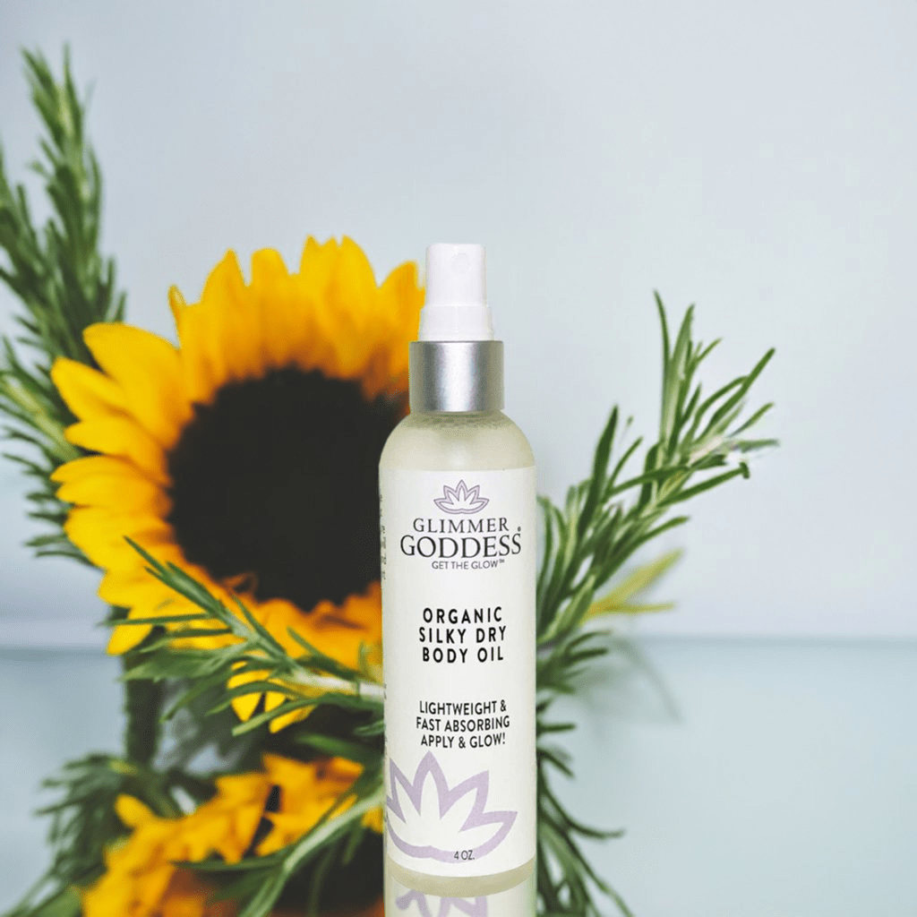 Glimmer Goddess Organic Silky Dry Body Oil - Hydrating & Eco-Friendly (4 oz)
