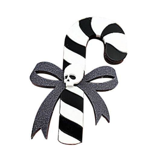 Gothic Candy Cane Brooch by Cherryloco