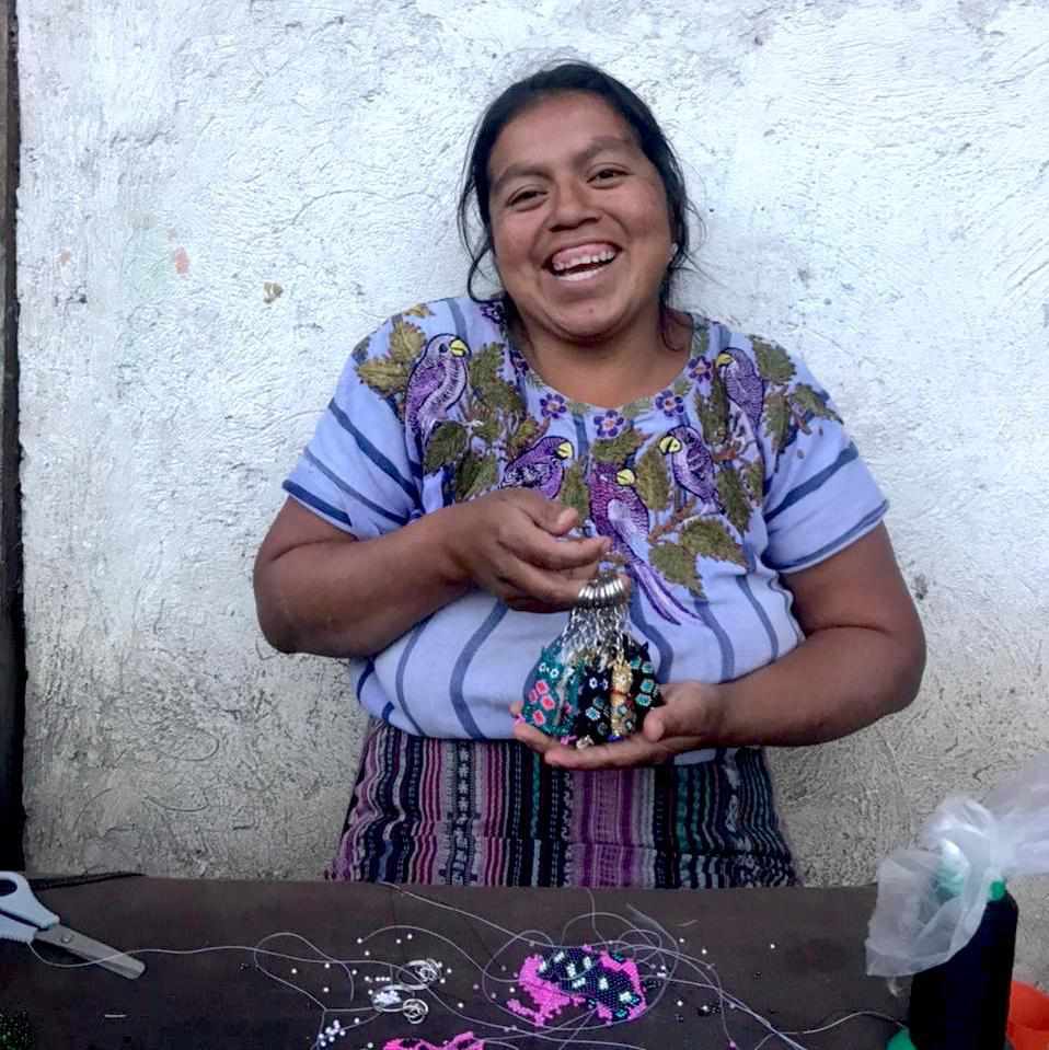 Flip Flop Seed Bead Keychain - Mexico