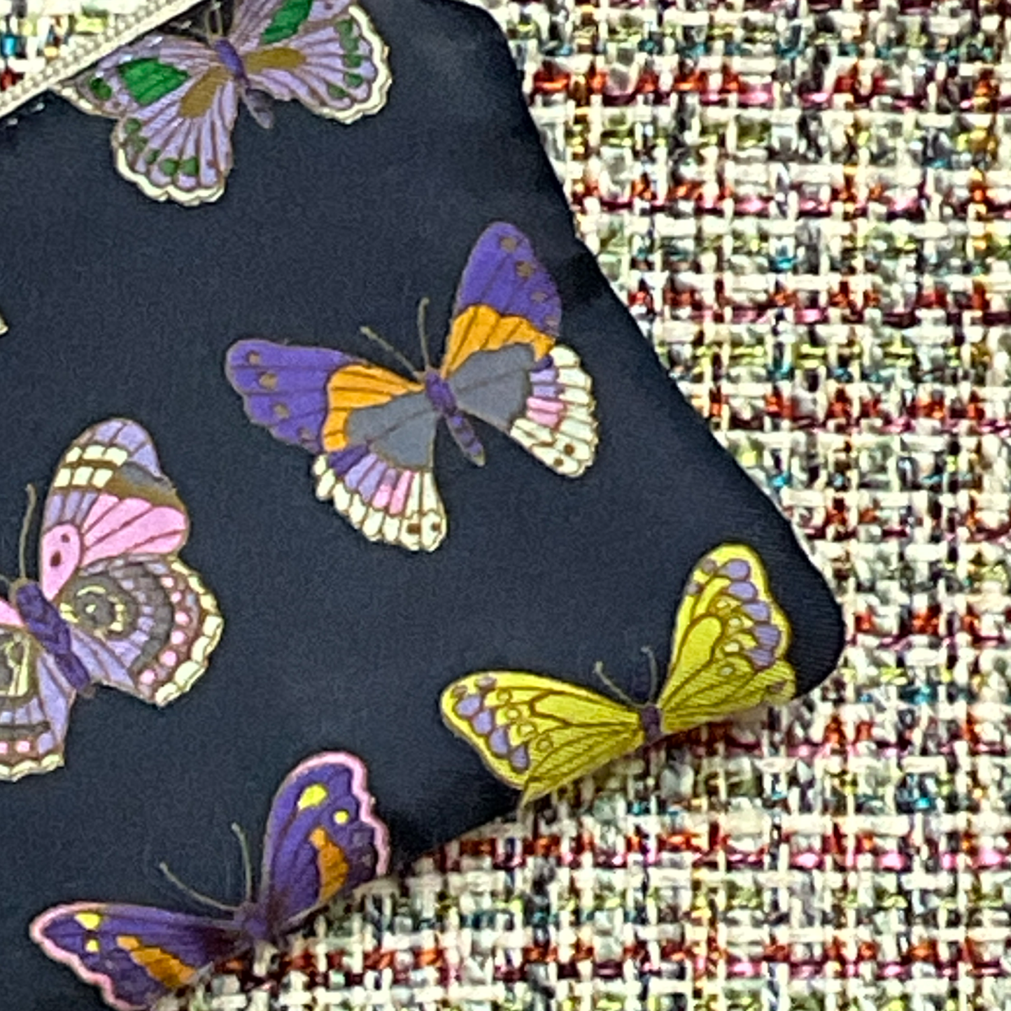 Farfalle Blue Vintage Scarf Crossbody Bag