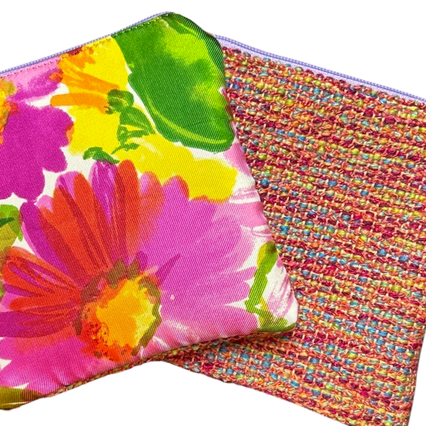 Flower Pop Vintage Silk Scarf Coffee Run Keychain Bag