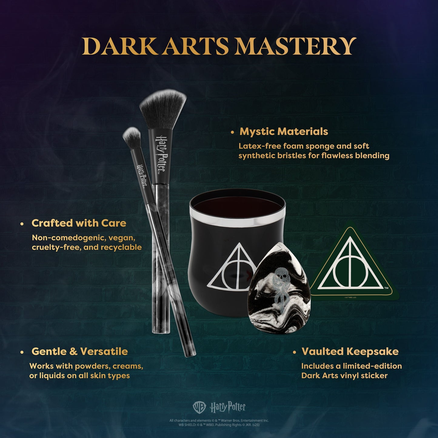 HP Dark Arts | Deathly Hallows™ Blend Makeup Brush & Sponge Set - Osadia Concept Store