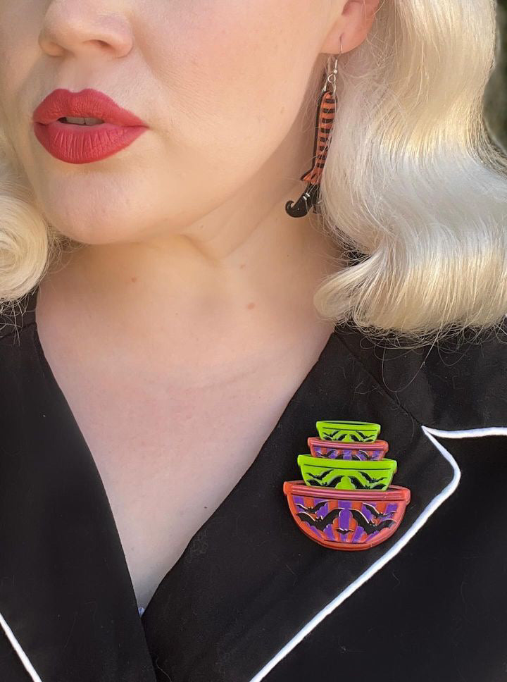 Menacing Mixers Halloween Bowls Brooch by Lipstick & Chrome
