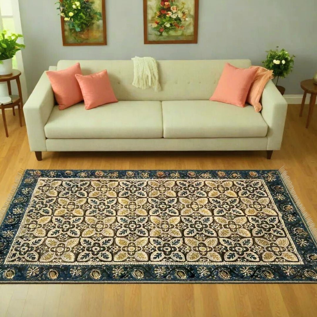 Kalamkari Handprinted Rug (36" x 60")