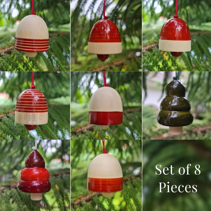 Christmas Tree Ornaments – Assorted Bells | Set of 8
