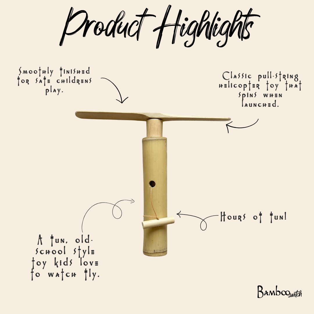 Handmade Bamboo Dragonfly Copter Toy