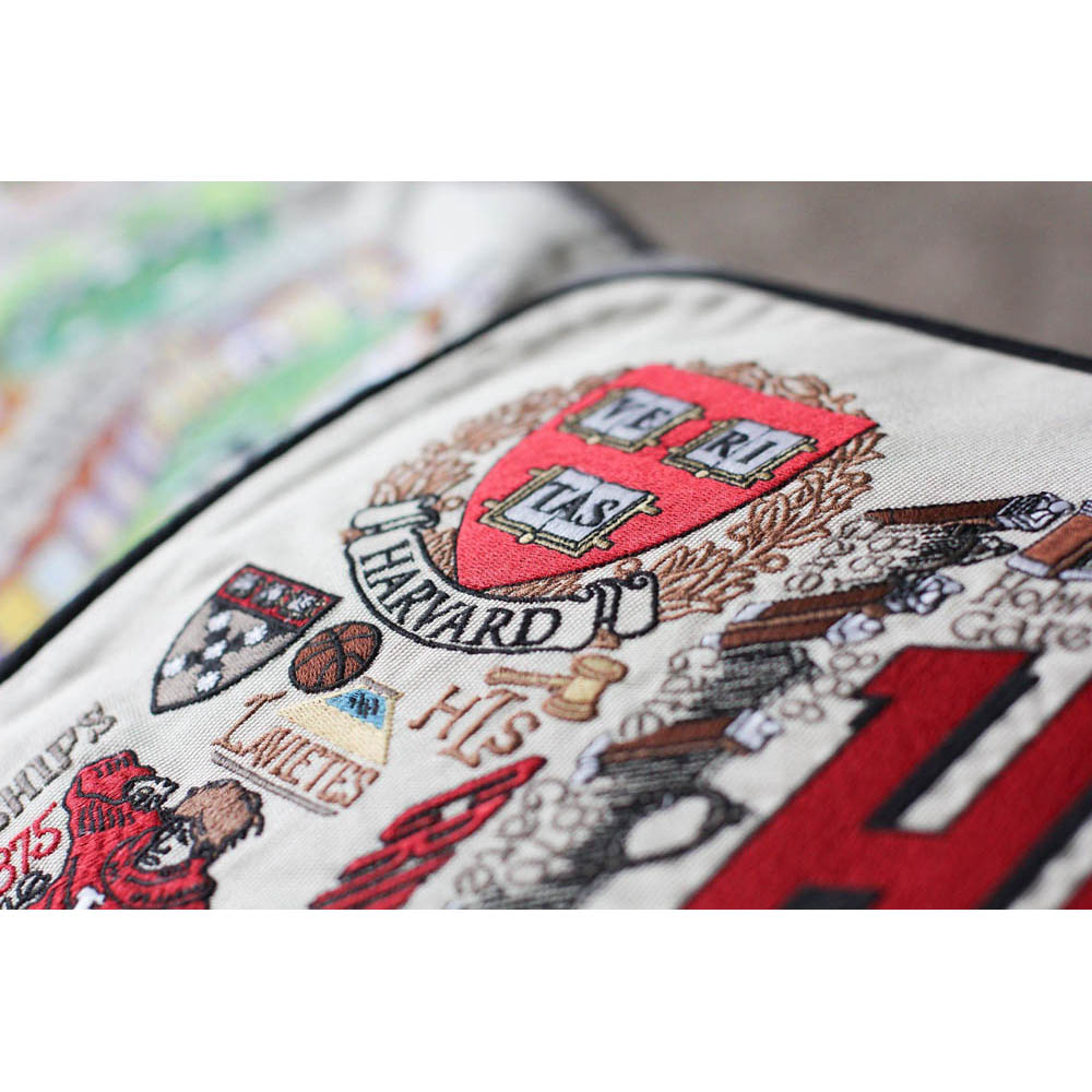 Harvard University Collegiate Embroidered Pillow by CatStudio - Osadia Concept Store