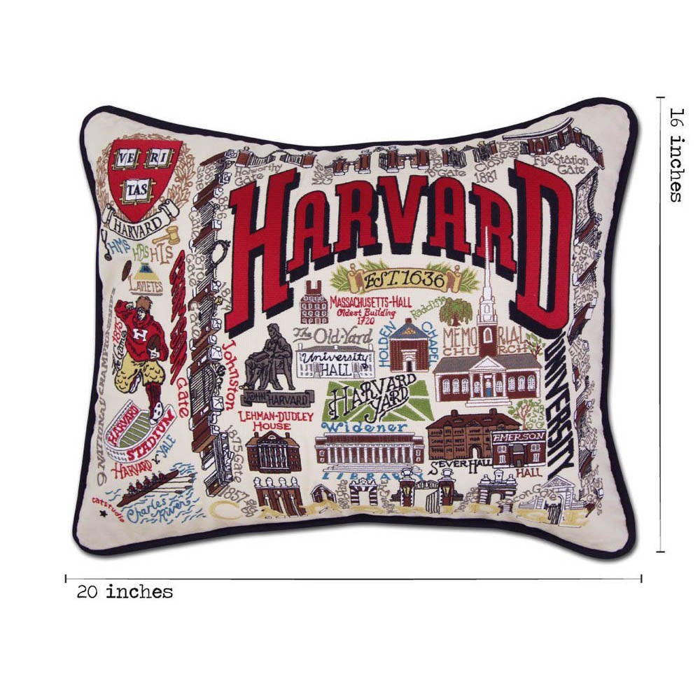 Harvard University Collegiate Embroidered Pillow by CatStudio - Osadia Concept Store