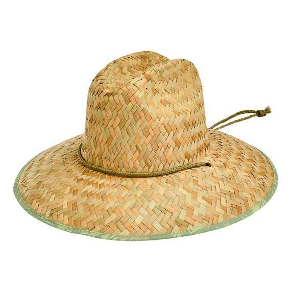 Camp - Men's rush straw lifeguard with under brim print and adjustable chin cord