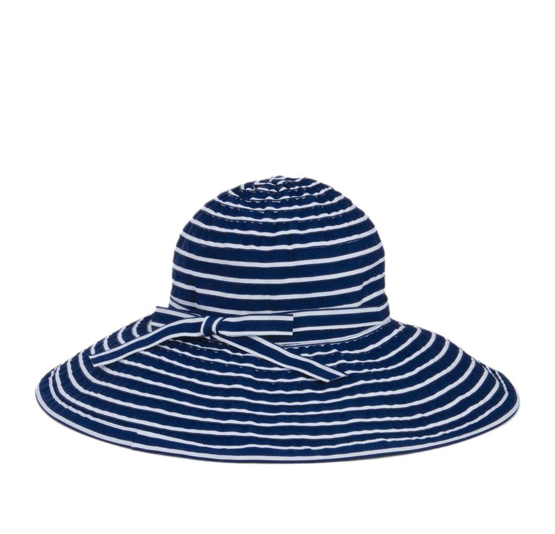 Women's Ribbon Braided Large Brim Hat with a Bow
