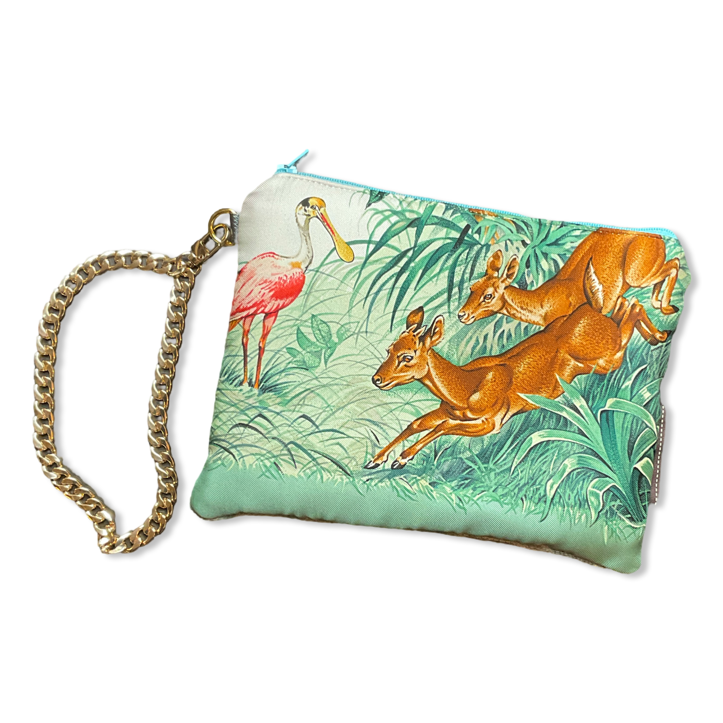 Equateur Vintage Silk Scarf Wristlet Bag