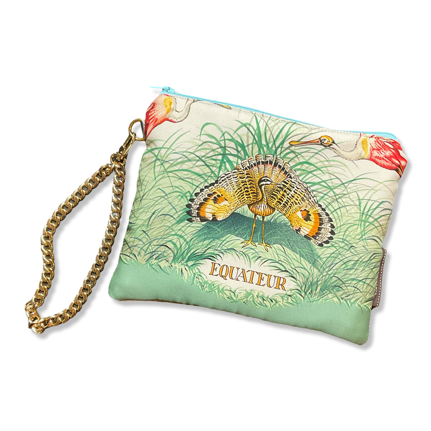 Equateur Vintage Silk Scarf Wristlet Bag
