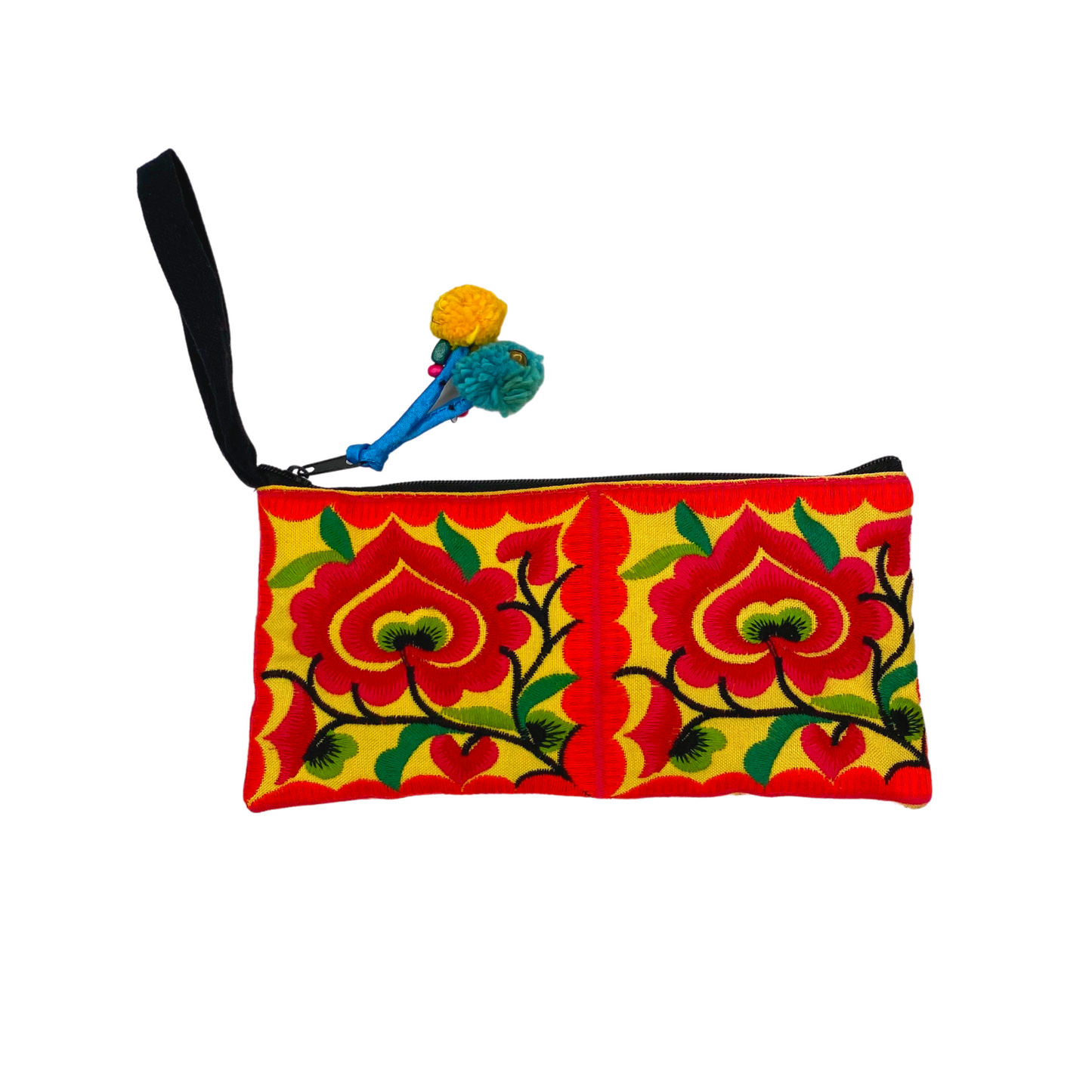 Hmong Embroidered Rectangle Small Wristlet Assorted - Thailand