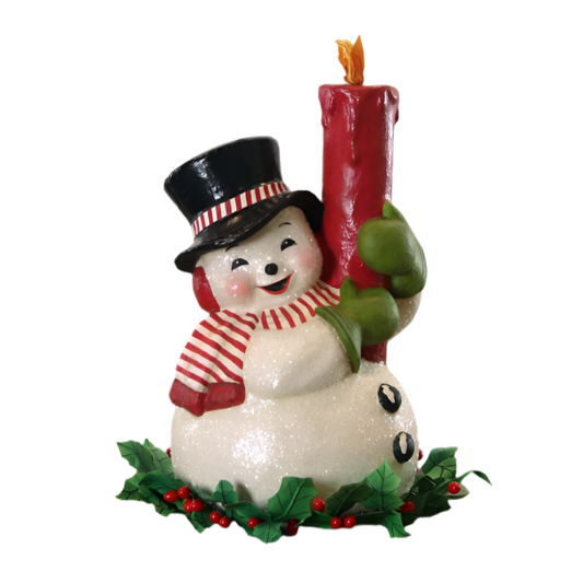 Holly Berry Snowman and Candle by Bethany Lowe Designs