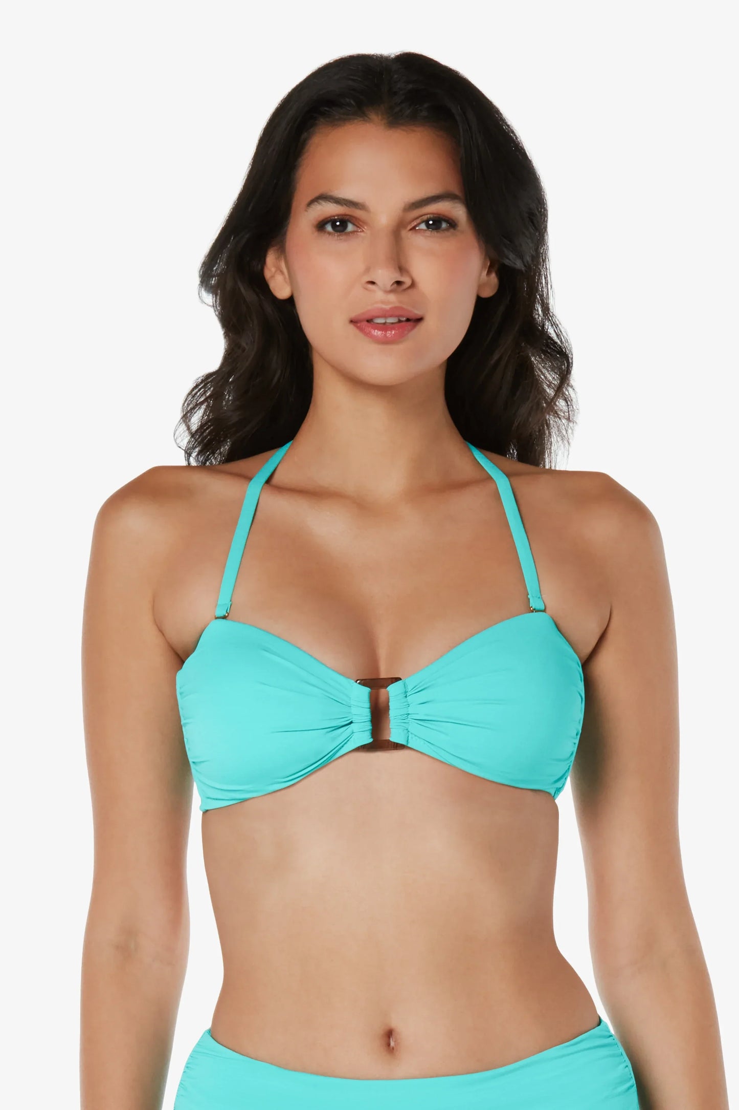 Hook Back Tortoise Bandeau  |  Textured Seafoam Aqua