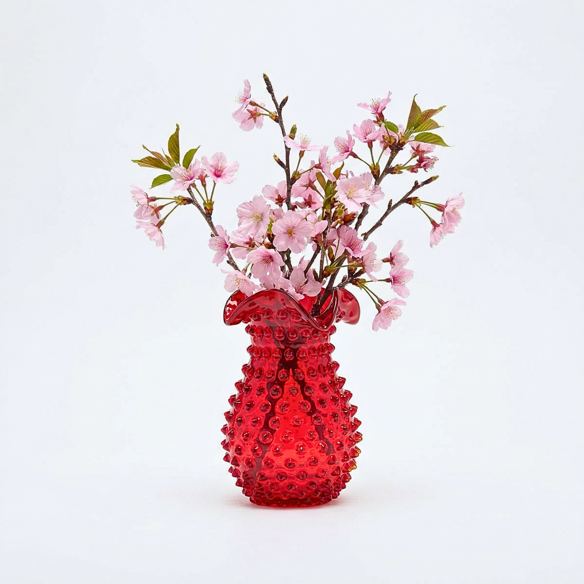Hobnail Vase - Petal - Holly Berry