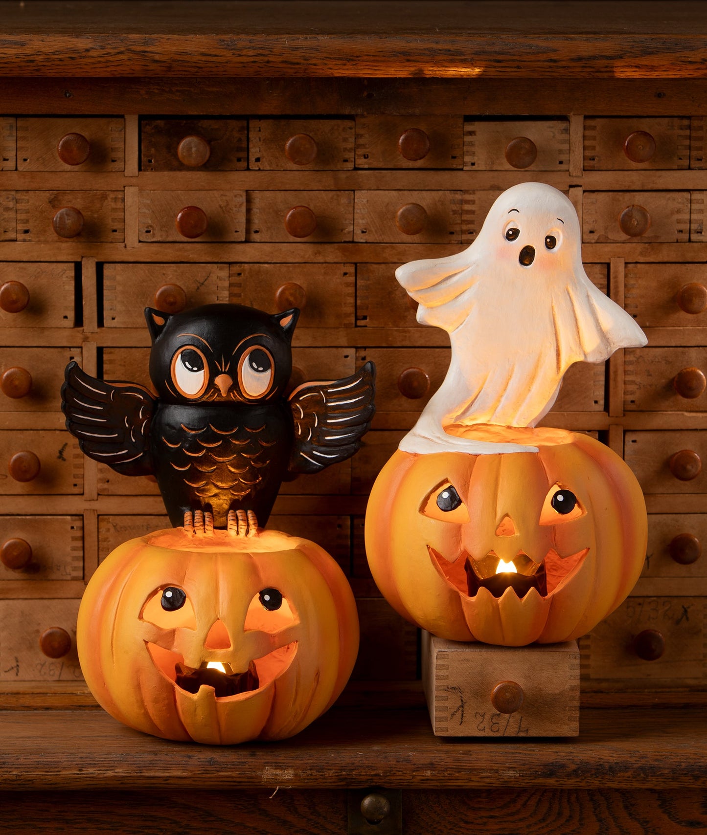 Owl on Jack O'Lantern | Halloween Decor | Bethany Lowe