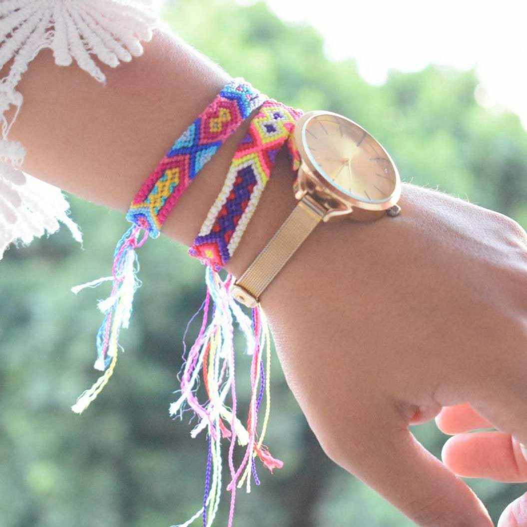 Friendship Woven Boho String Bracelet (4 Sizes) - Mexico