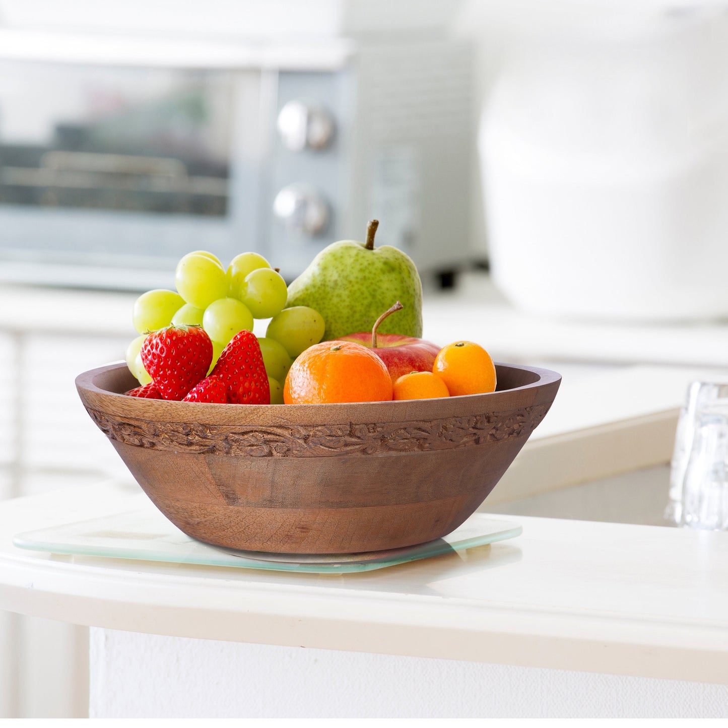 Jasmine Medium Burnt Wood Decorative Bowl - Large