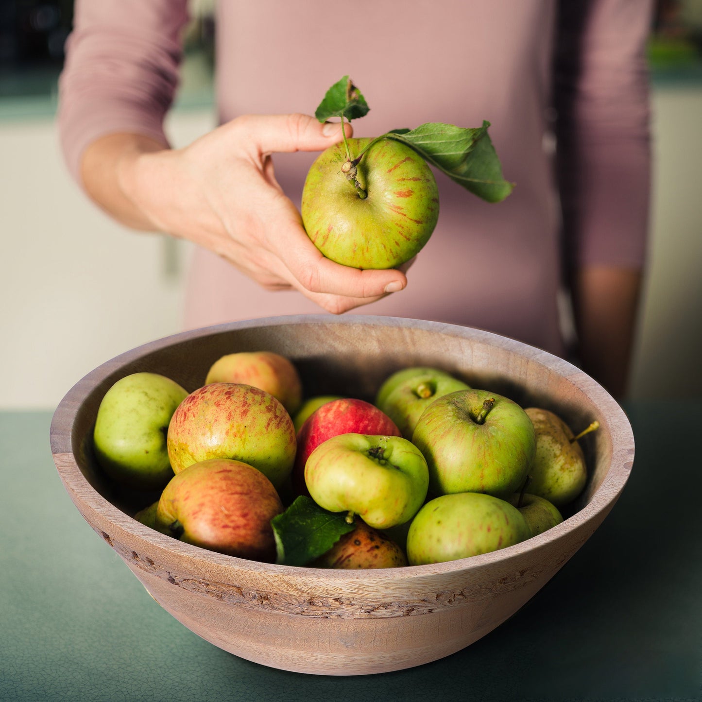 Jasmine Medium Burnt Wood Decorative Bowl - Large