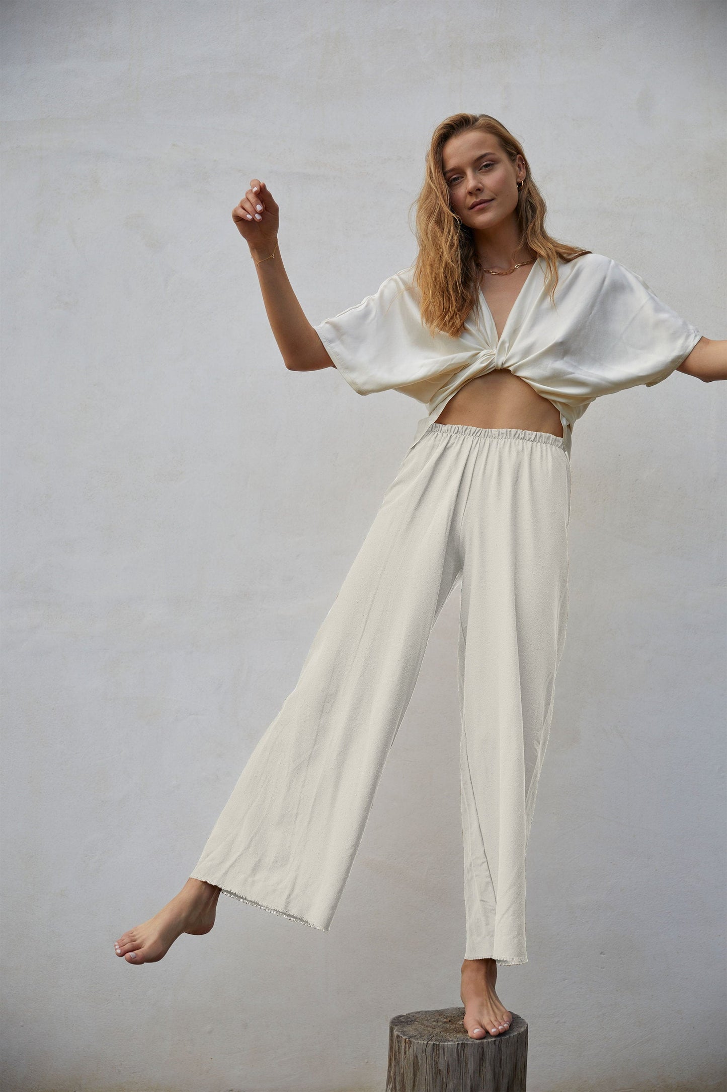Raw Silk Easy Pant