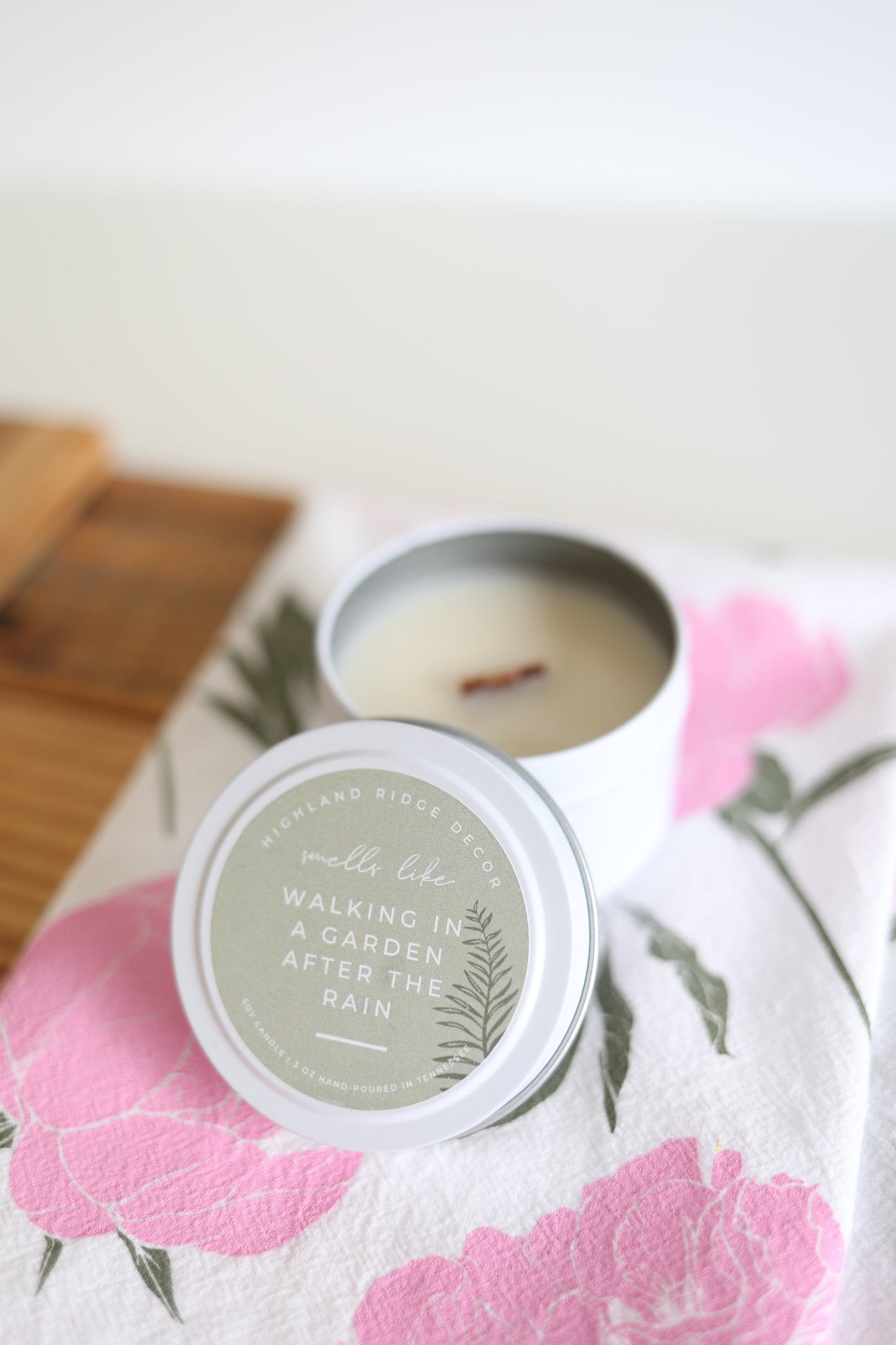 "Walking In A Garden After The Rain" Candle Tin