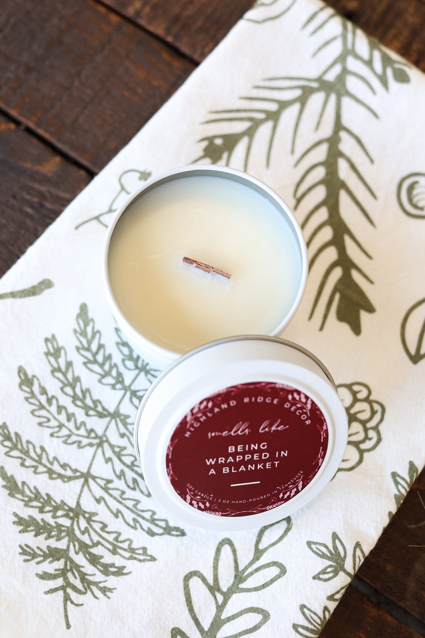 "Being Wrapped In A Blanket" Candle Tin