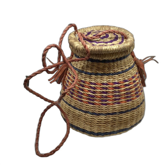 Bolga Basket Purse With Lid