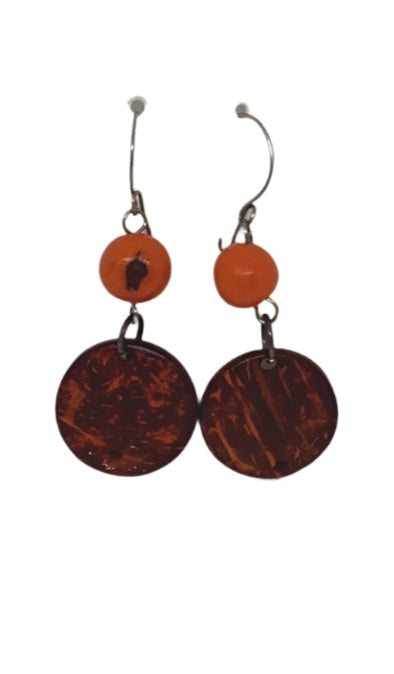 Coconut Shell Circle Earings