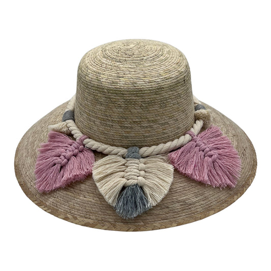 Garden Palm Hat - Leaves Macrame Band