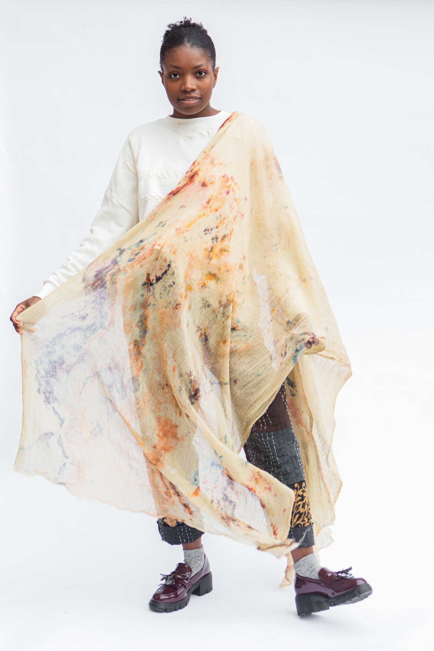Hand-Dyed Cotton Gauze Scarf & Pashmina