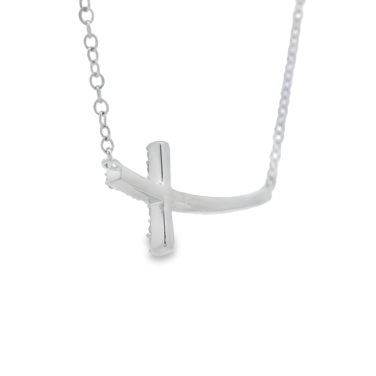 .26ct Diamond Cross Religious Pendant Sterling Silver