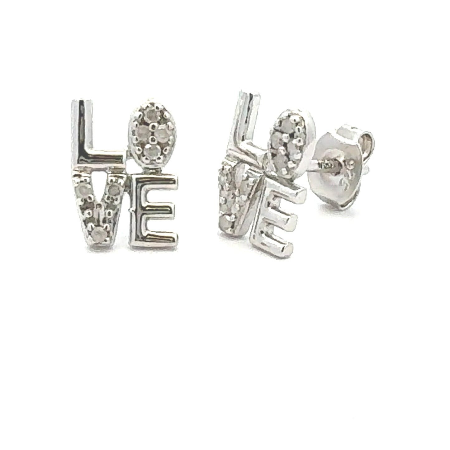 .03ct Diamond Earrings Sterling Silver