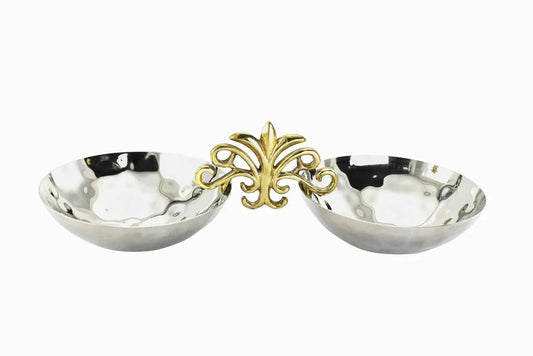 Hammered 2 Bowls with Leaf