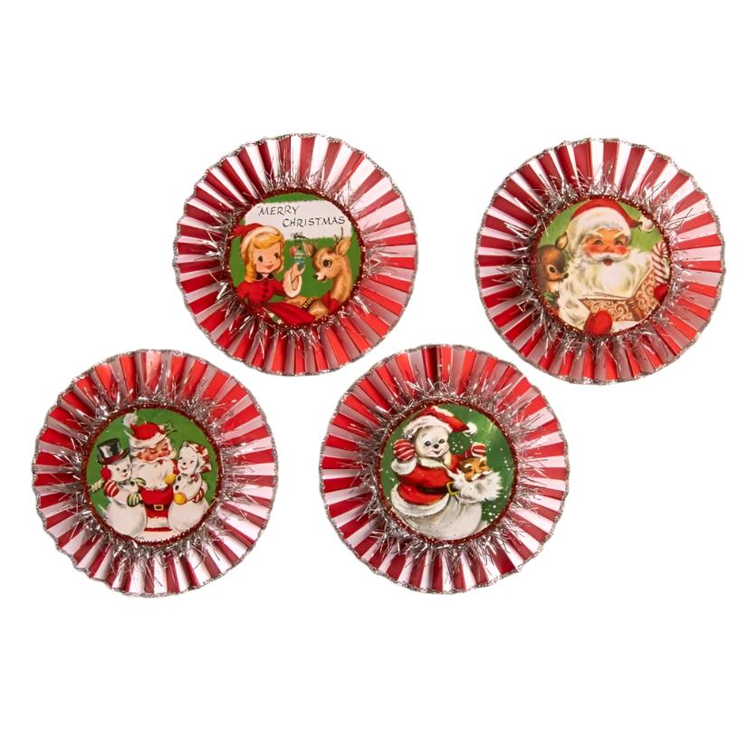 Kitschmas Rosette Ornaments Set of 4 by Bethany Lowe Designs