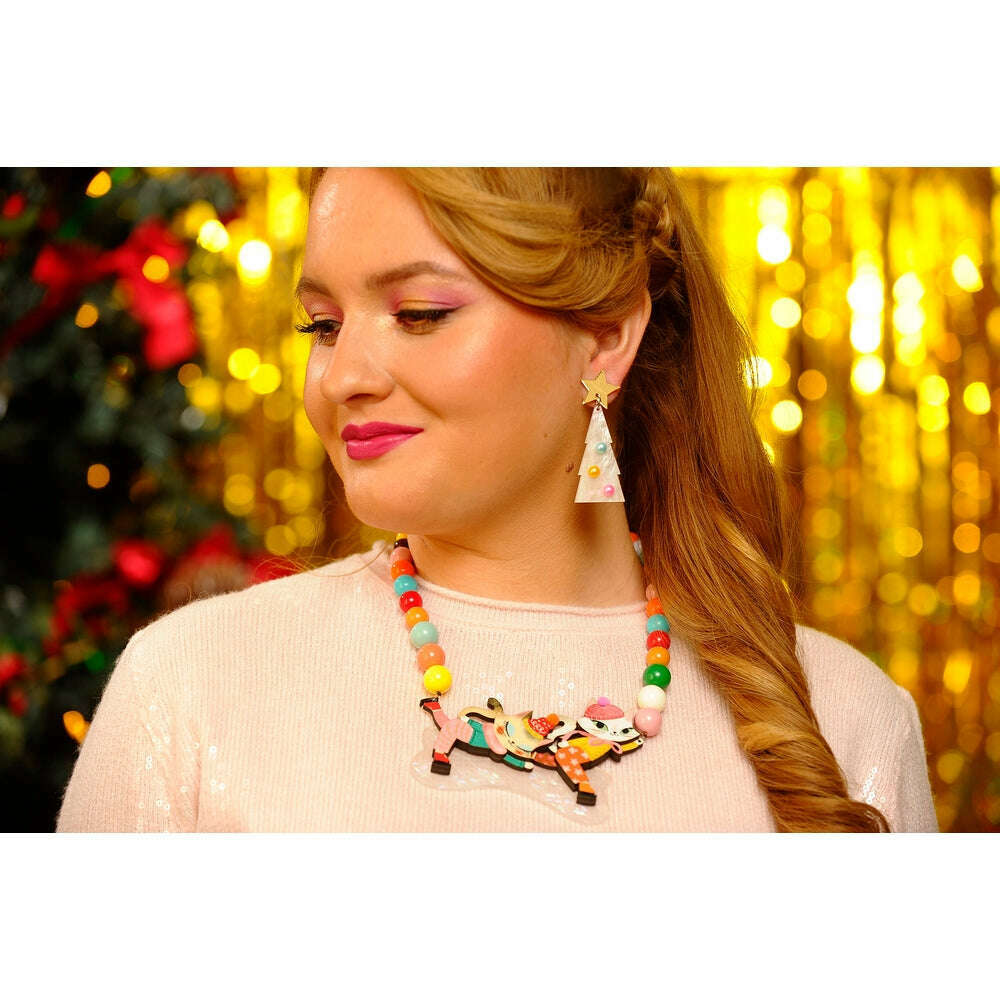 Kittens Kicking on Ice Necklace by Laliblue