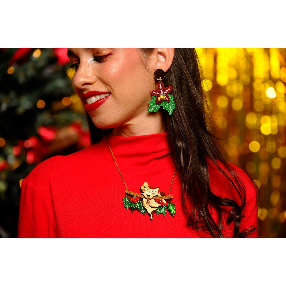 Kitty Collar on A Holly Branch Necklace by Laliblue