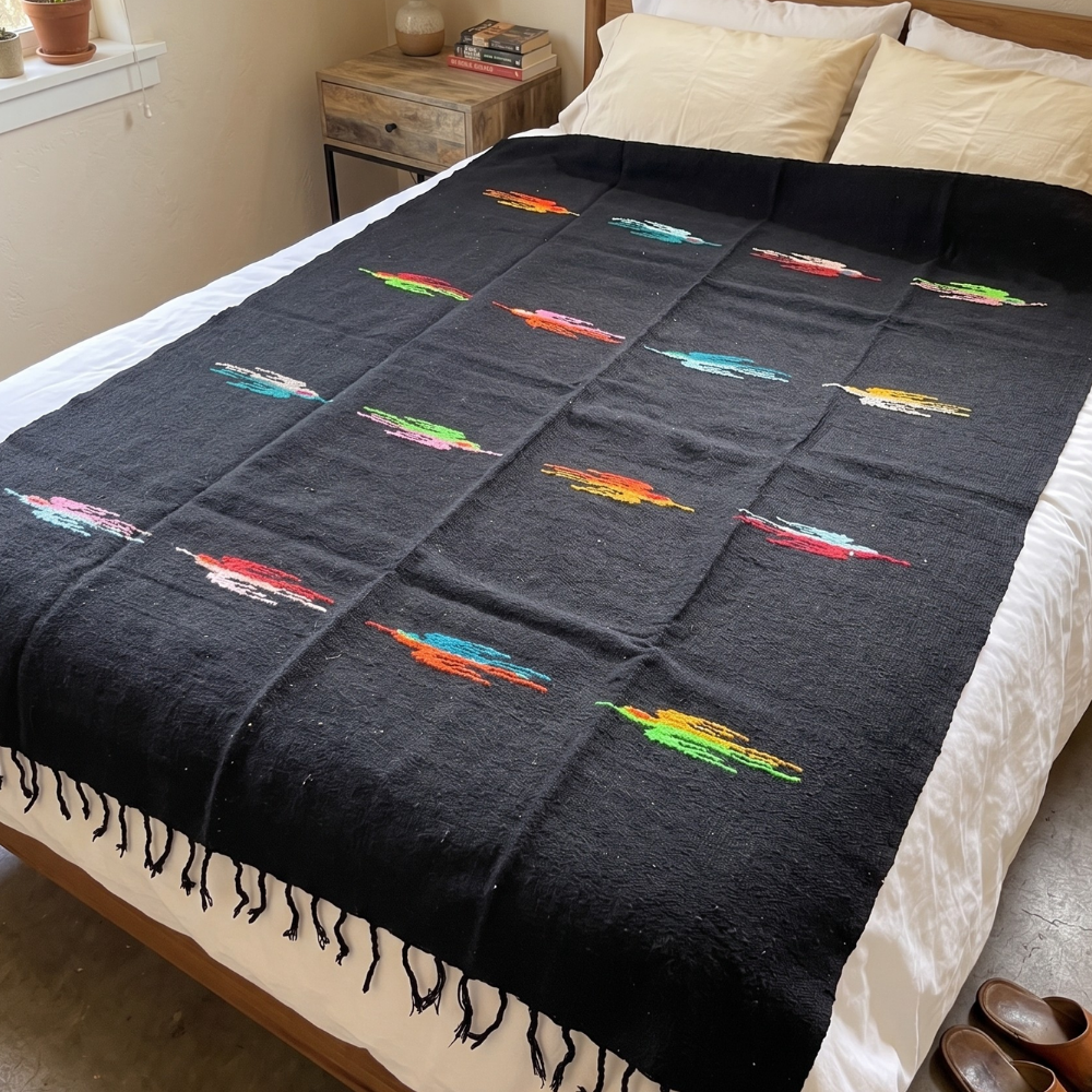 Black Thunderbird Baja Blanket