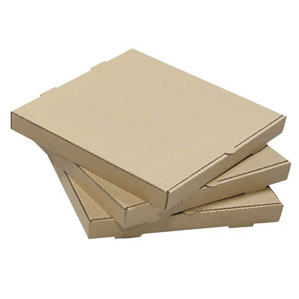 W Packaging 10 in Kraft Pizza Box, 2 in Deep B-Flute Corrugated, Natural (QTY 50), SKU WPPB10K2P