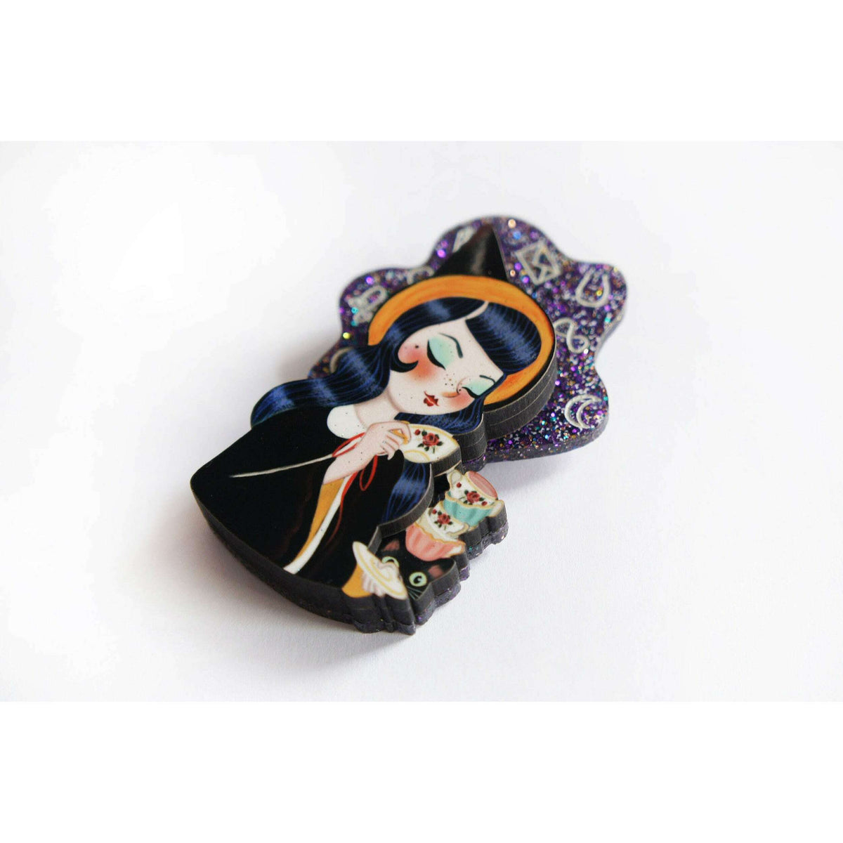 Witch Reading Tasseomancy Brooch by Laliblue | PRE-ORDER SHIPS IN 2-3 WEEKS