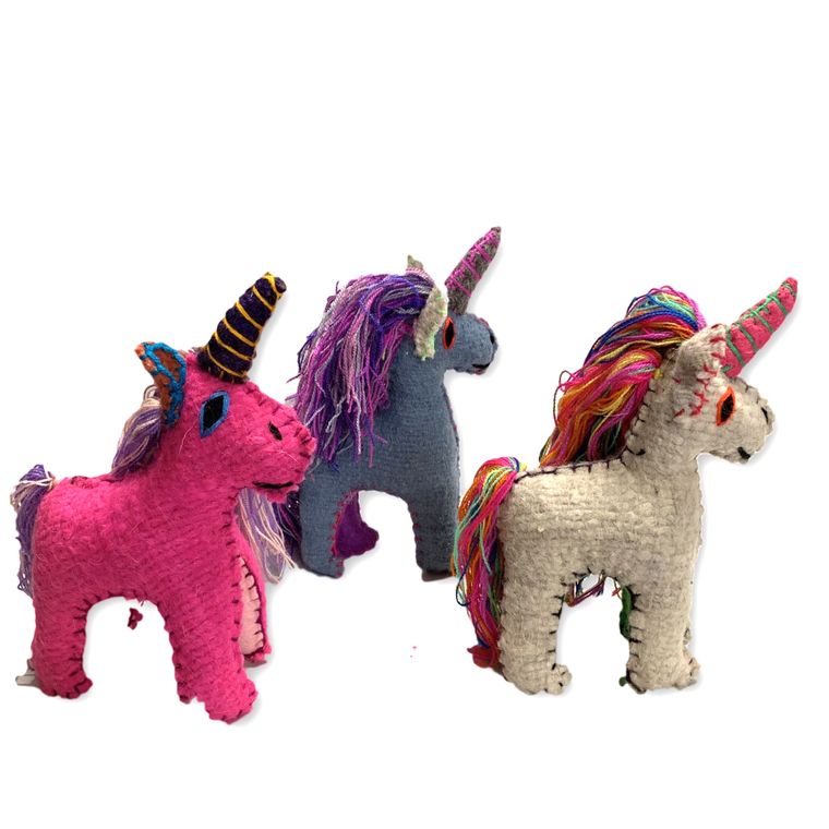 Lily the Unicorn: Repurposed Wool Boho Decor - Mexico