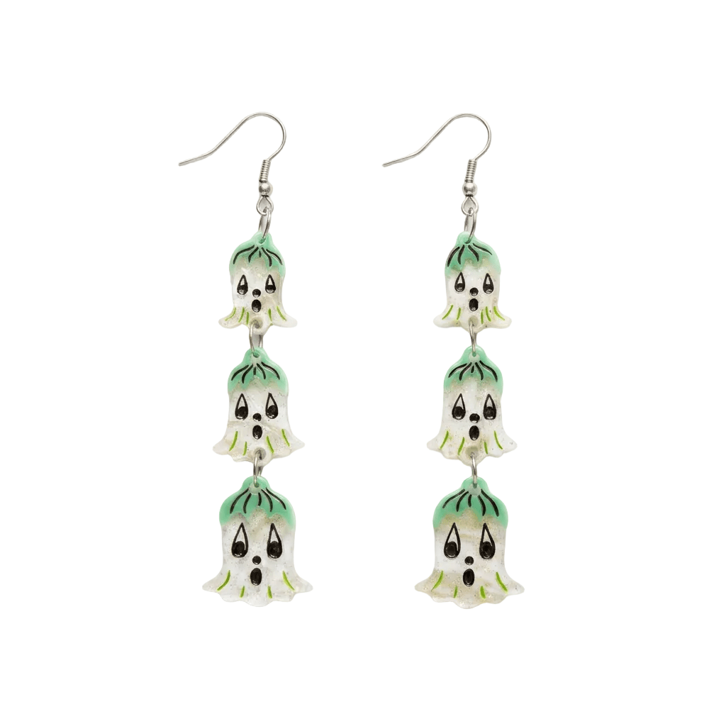 Ghostie Garden Dangle Bell Earrings by Johanna Parker x Lipstick & Chrome