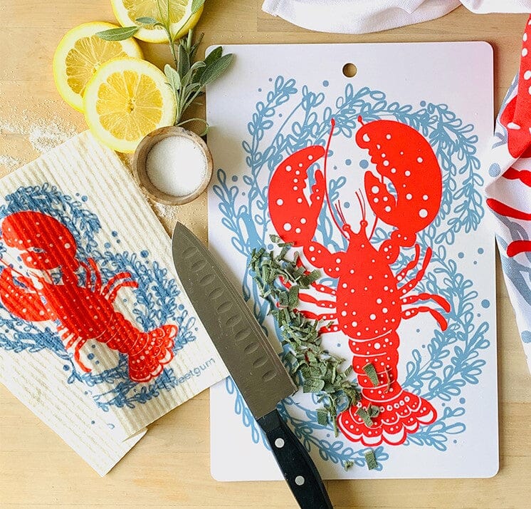 Lobster Swedish Dishcloth | Red and Blue